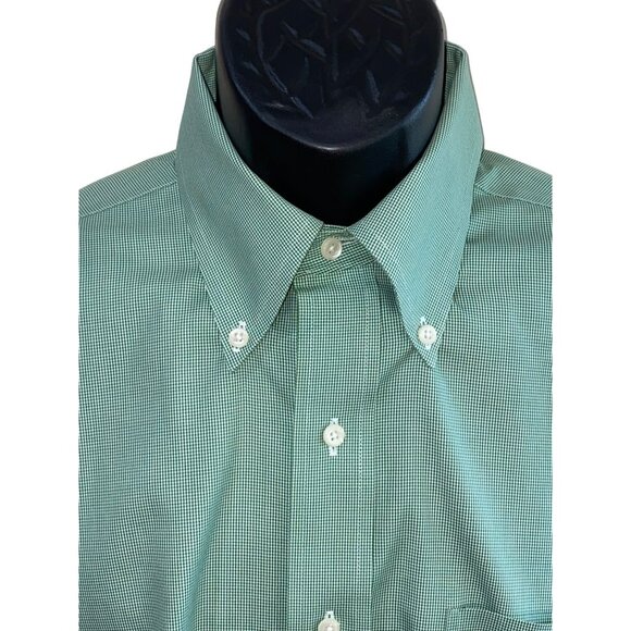 Brooks Brothers Mens Green Non-Iron Dress Shirt 15.5 34/35 Button-Down Long Slee - Picture 7 of 9